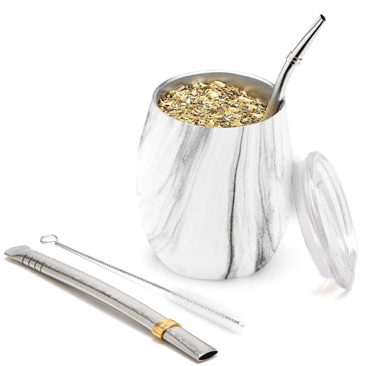 balibetov - Neu - Modernes Yerba Mate Gourd Set (Mate Tasse) - Doppelwandiger 18/8 Edelstahl Enthält