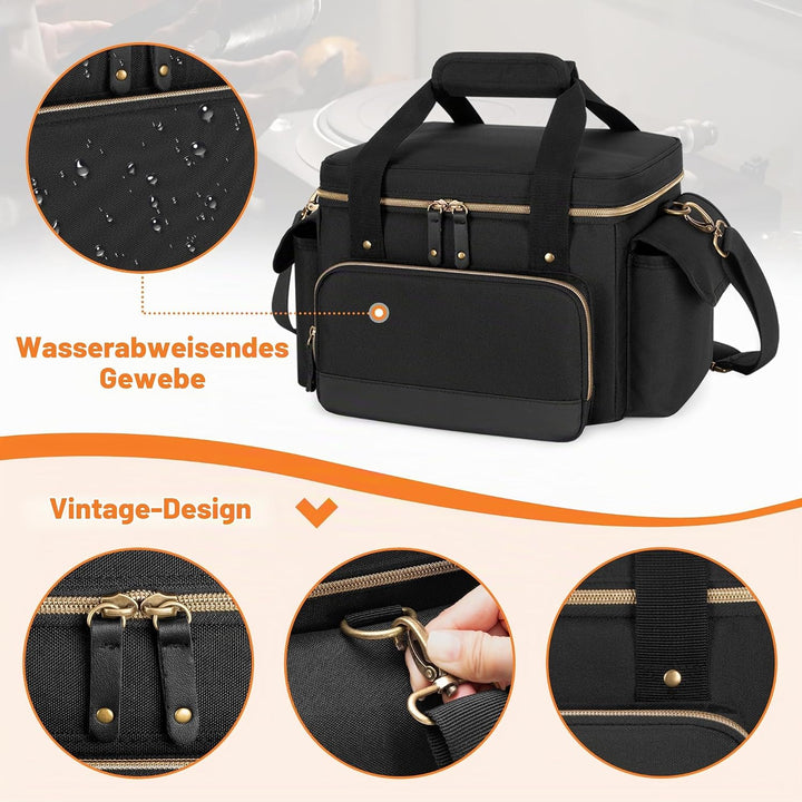 Damero 7-Zoll-Tasche für Schallplatten, Schallplatten Aufbewahrung Koffer für über 80 LP-Schallplatt