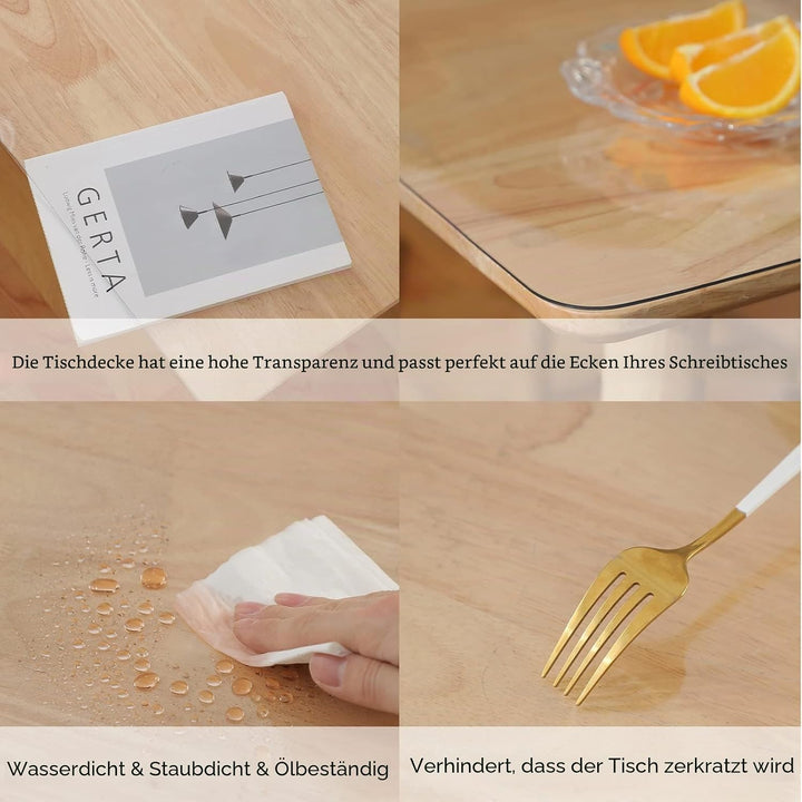 Tischdecke Transparent Durchsichtige Tischdecke 2 mm Dick Klare Plastik Tischfolie Transparent 75x75