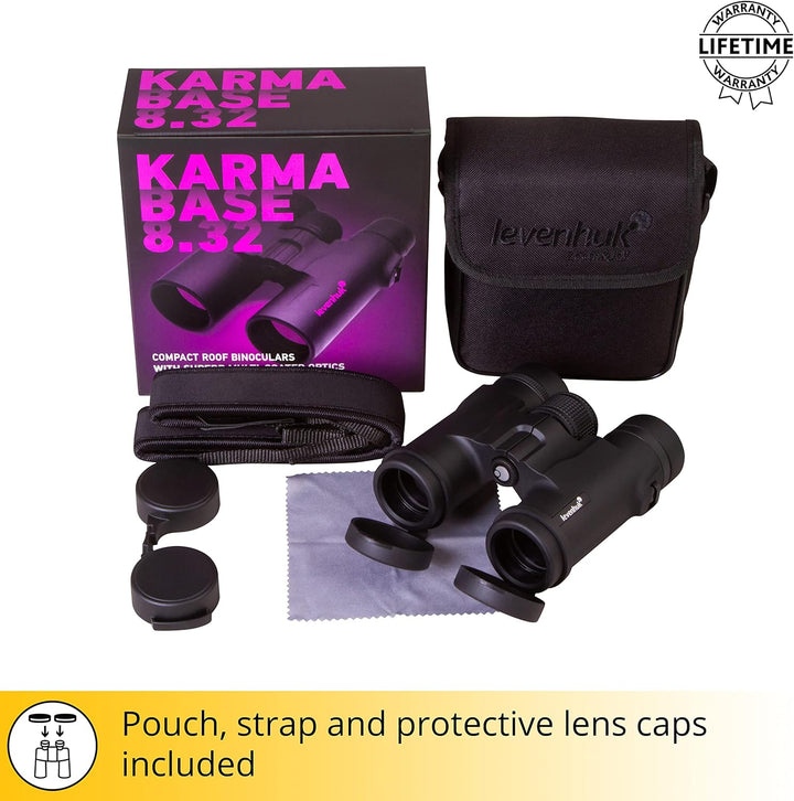 Levenhuk Karma Base 8x32 Kompaktes Reisefernglas mit Nahfokus für Vogelbeobachtung, Wandern und Outd