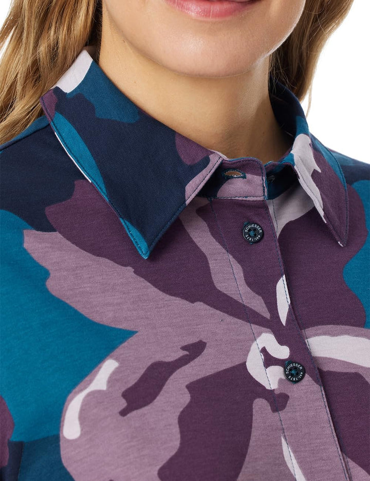Schiesser Damen Langer Pyjama Schlafanzug Lang - 180126 38 Multicolor 4_181895, 38 Multicolor 4_1818
