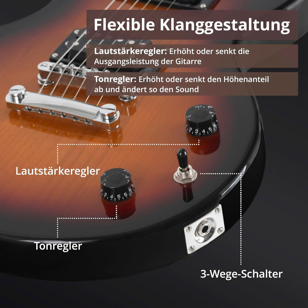 Rocktile LP-100 SB E-Gitarre (Korpus: Linde, Palisander Griffbrett, Finish: Sunburst) Sunburst Singl