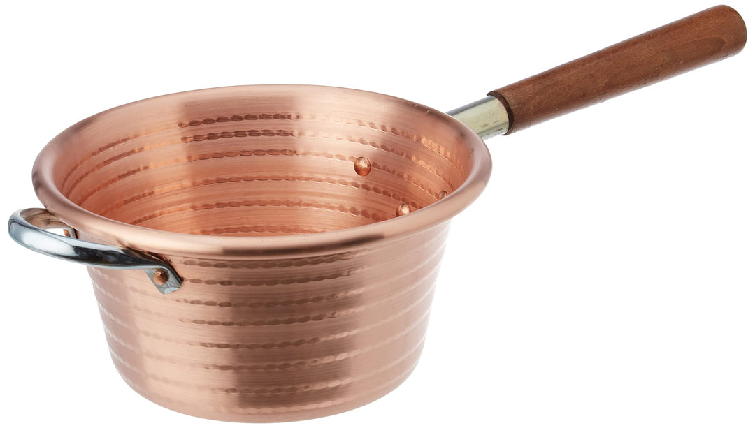 Pentole Agnelli Family Cooking Kessel in Kupfer, mit Griff aus Holz 24 cm Kupferfarben, 24 cm