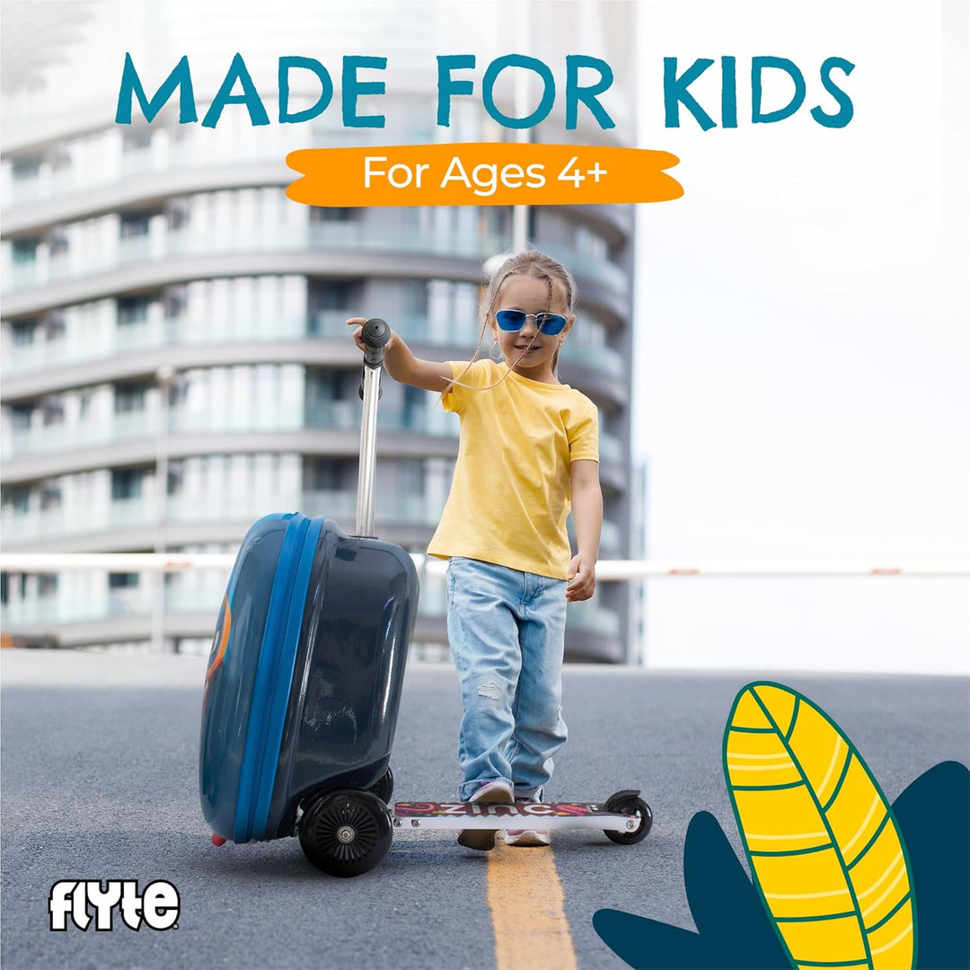 FLYTE Roller-Koffer, Faltbarer Kinderkoffer - Hartschale, Ride On mit Rädern, 2-in-1, 18 Zoll, 25 Li