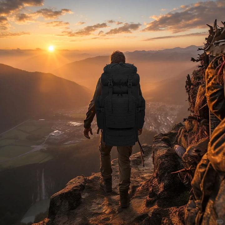 80L Wandern Rucksack, Wasserdichter Grosser Outdoor Sport Reise Daypack Molle für Männer Frauen Schw