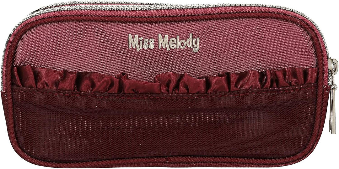 Depesche 13683 Miss Melody Dreamland - Schlampertasche in Beerefarben, mit Pferde Motiv, Federtasche