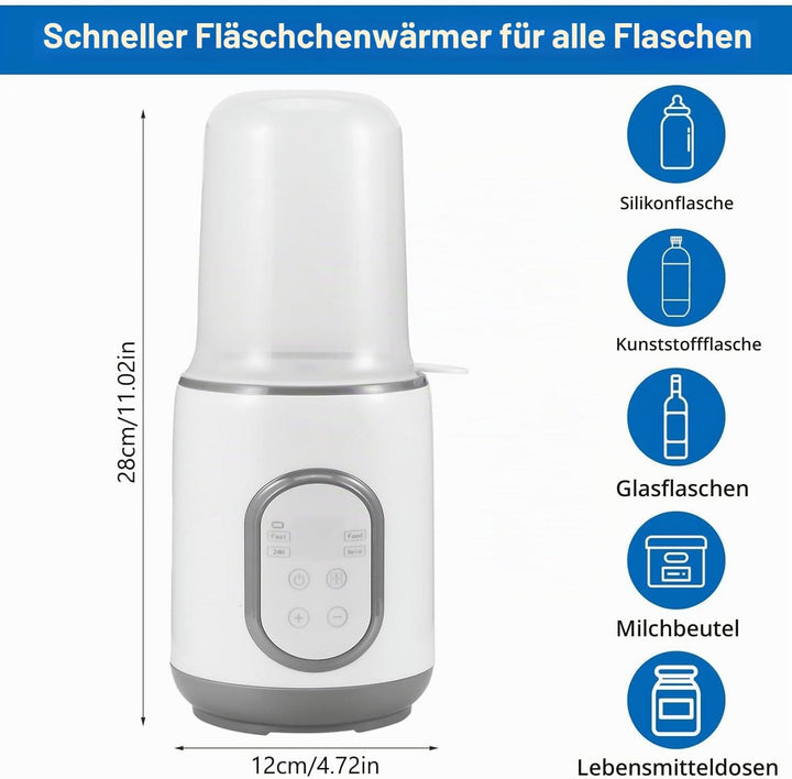 Flaschenwärmer 8- in- 1 Schneller Babymilchwärmer Tragbarer Babyflaschenwärmer mit Zeitschaltuhr Aut