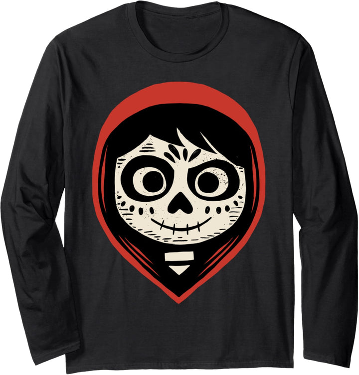 Disney Pixar Coco Miguel Sugar Skull Portrait Langarmshirt