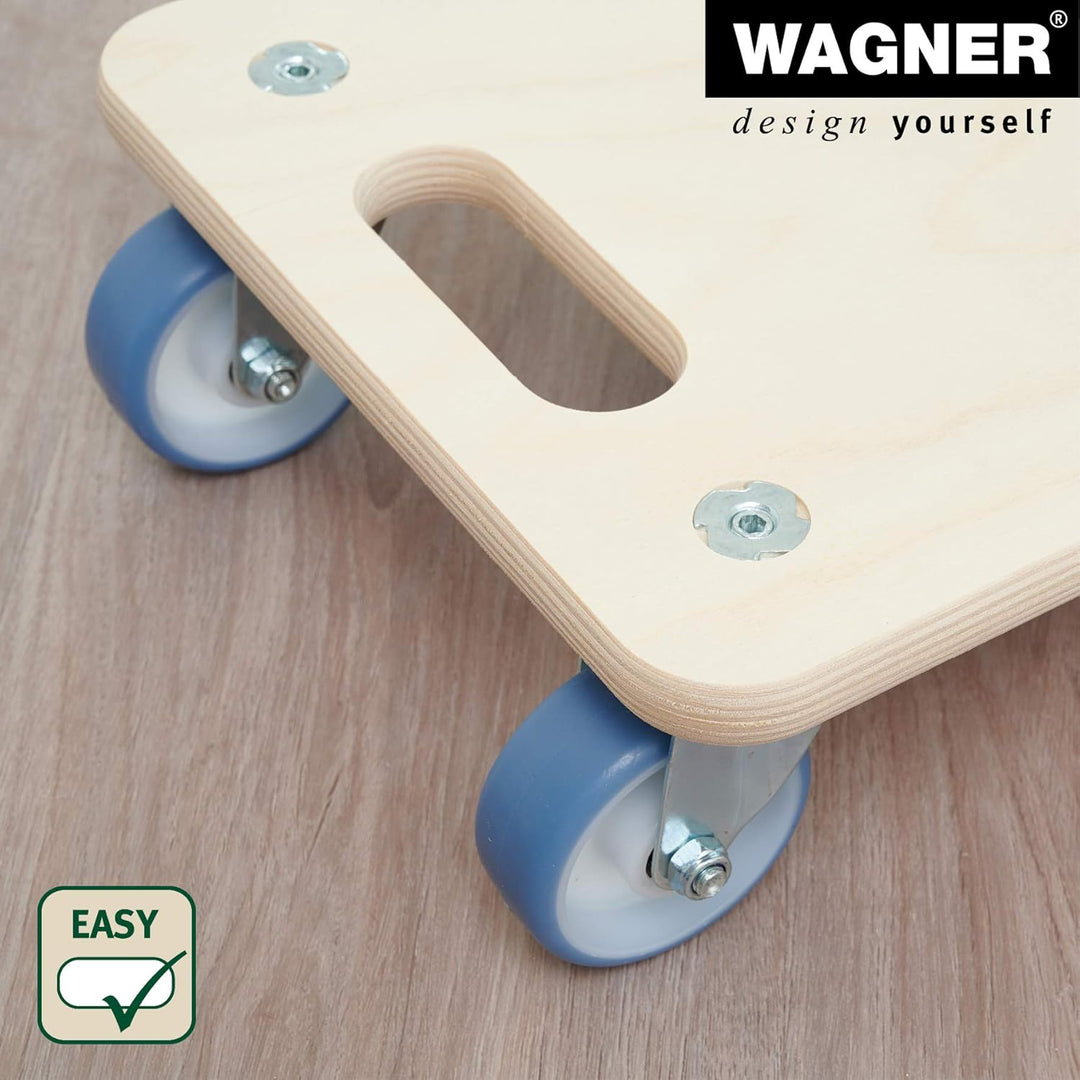 WAGNER Transportroller Transporthilfe 1325 I Schichtholz I 59 x 29 x 11 cm, Tragkraft 300 kg I Möbel