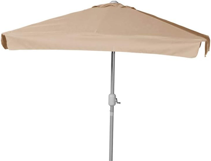 Merxx Sonnenschirm aus Aluminium mit Kurbel und wasserabweisendem Polyesterbezug in dunkelgrau mit G