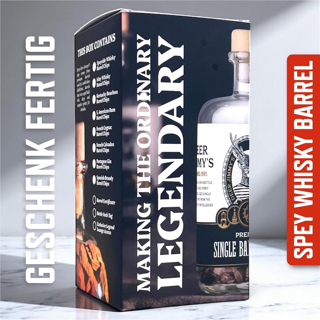 Deer Jimmy's® DIY Whisky Geschenkset – Whisky selbst Machen mit Premium Eichenholz aus schottischen