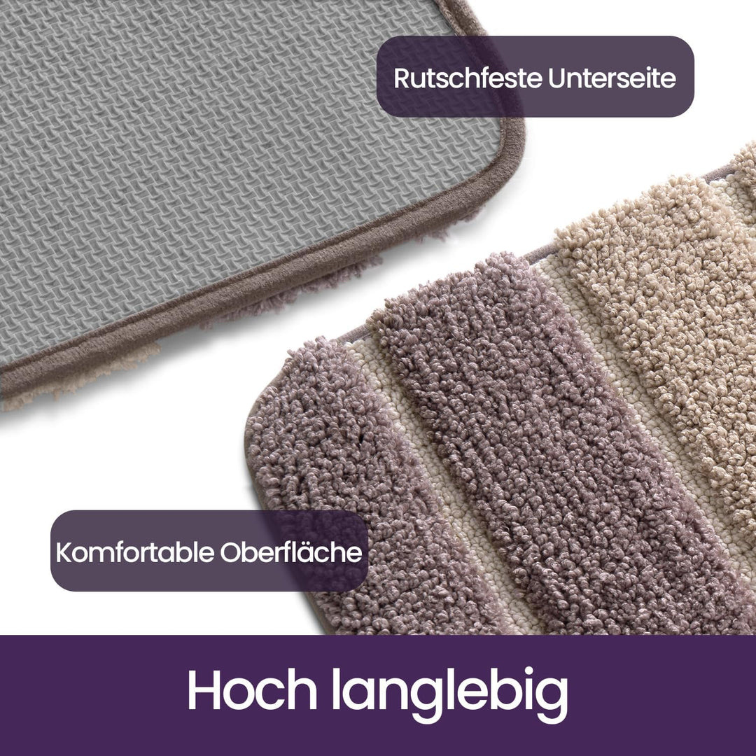 DEXI 2er Pack Badematte rutschfest 40 x 60 cm, Weich Badezimmerteppich Saugfähige Badteppich Waschba