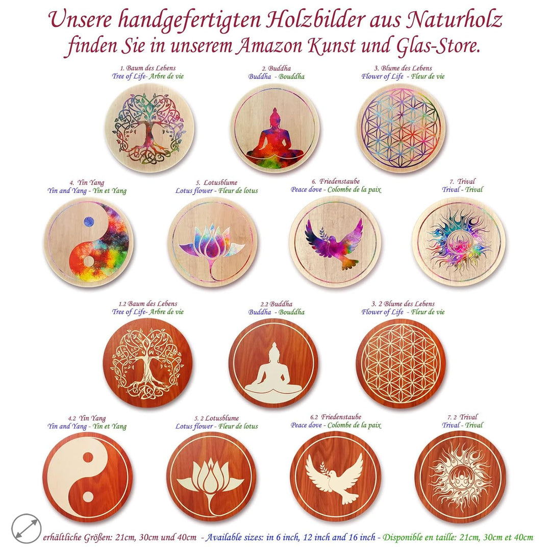 3 Sonnenfänger Ø 20cm " Baum des Lebens " Lotusblume " Blume des Lebens " · Geschenk Idee Weihnachte