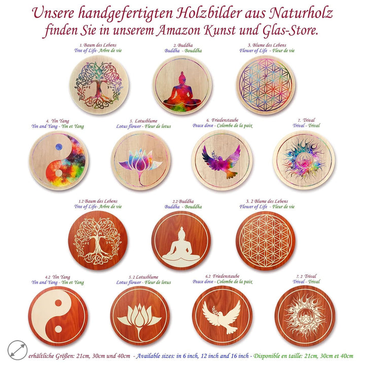 3 Sonnenfänger Ø 20cm " Baum des Lebens " Lotusblume " Blume des Lebens " · Geschenk Idee Weihnachte