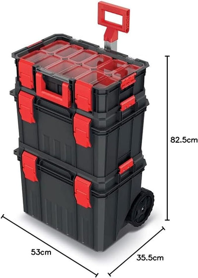 Kreher XL Werkzeugtrolley, Werkstattkoffer Set, Werkstattwagen Set 4 in 1! BxTxH: 53 x 35,5 x 82,5 c