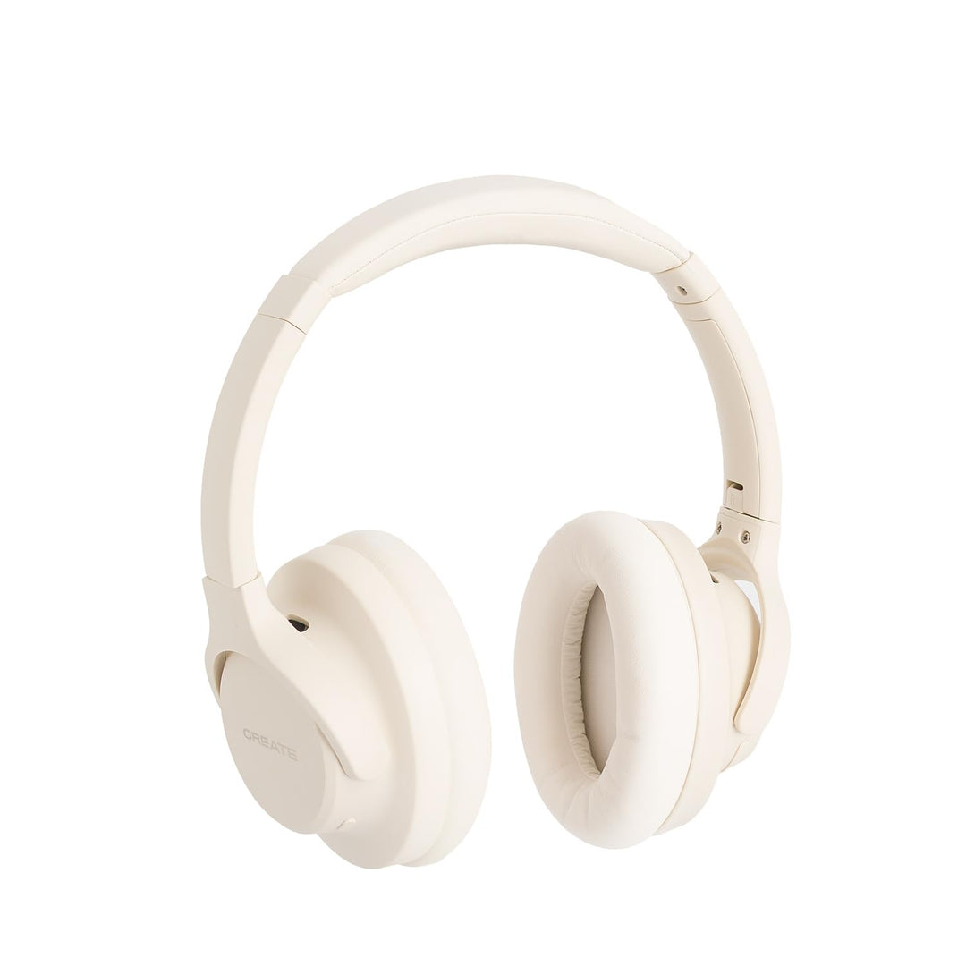 CREATE / Headphones ANC Studio/Kabellose Kopfhörer mit Kopfbügel Cremeweiss/Geräuschunterdrückung, z