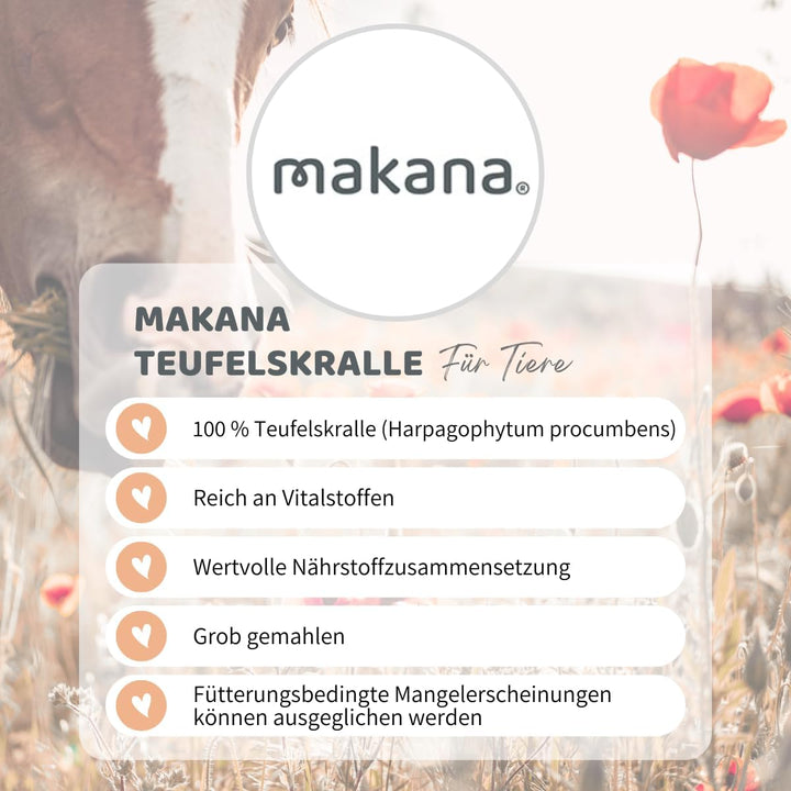 Makana Teufelskralle für Tiere, gemahlen, 5 x 1 kg Beutel