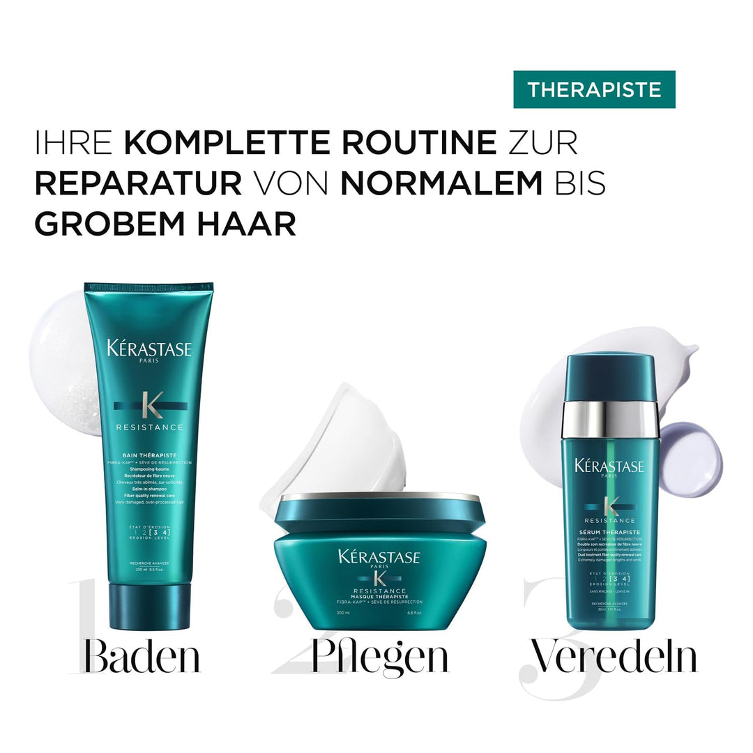 Kérastase, Résistance, Pflegeroutine mit Shampoo, Haarmaske und Haarserum, Für sehr geschädigtes und