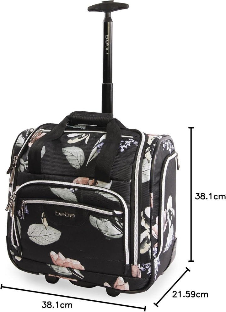 Bebe Valentina Damen-Handgepäcktasche mit Rädern unter dem Sitz, Floral Black, Einheitsgrösse, Valen