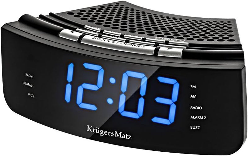 Krüger&Matz KM0813 Radiowecker Uhrenradio Wecker Uhr LED Display UKW FM AM Helligkeitsregler Snooze,