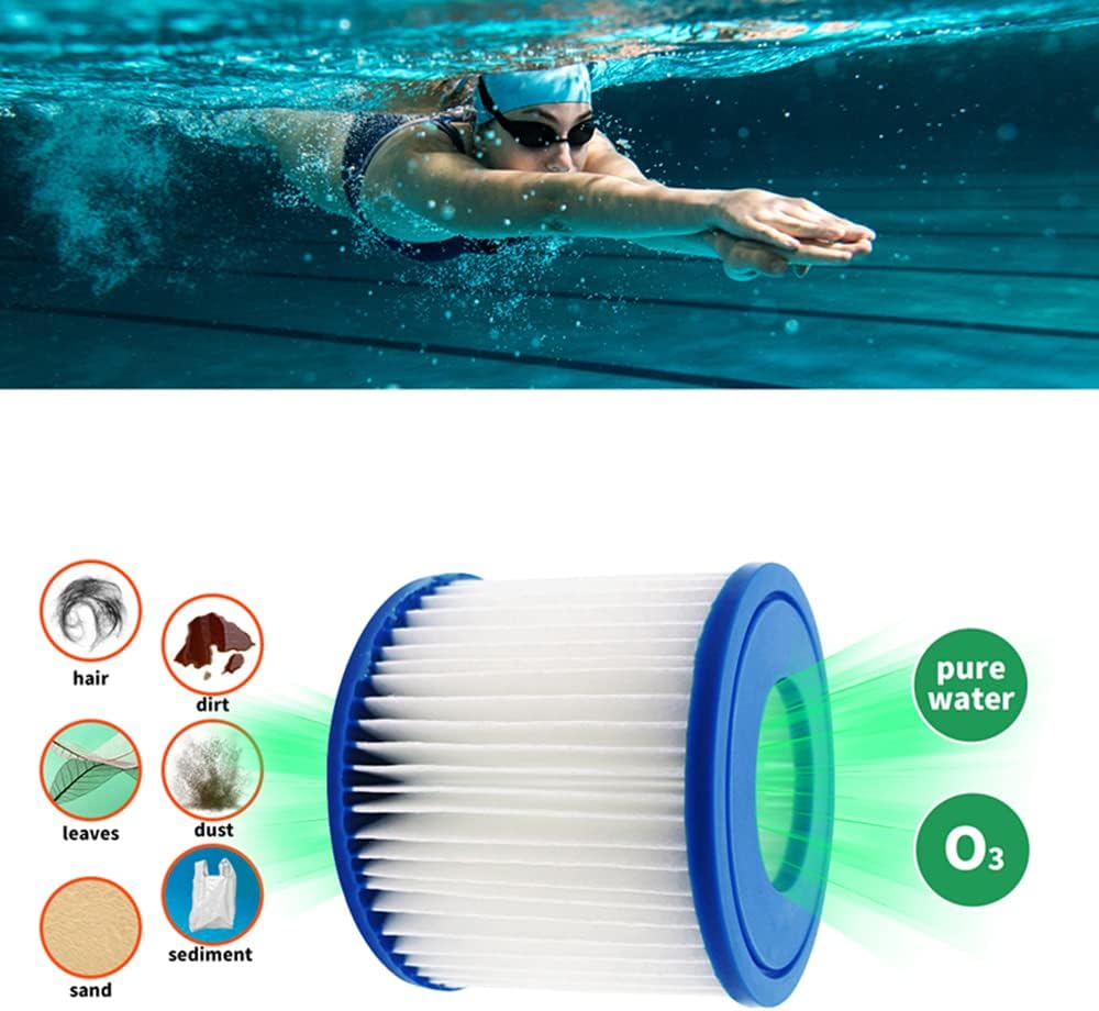 YanBan 4 Stück Whirlpool-Filter für Summer Escapes Filter, für Typ D, Ersatzfilterkartusche für Summ