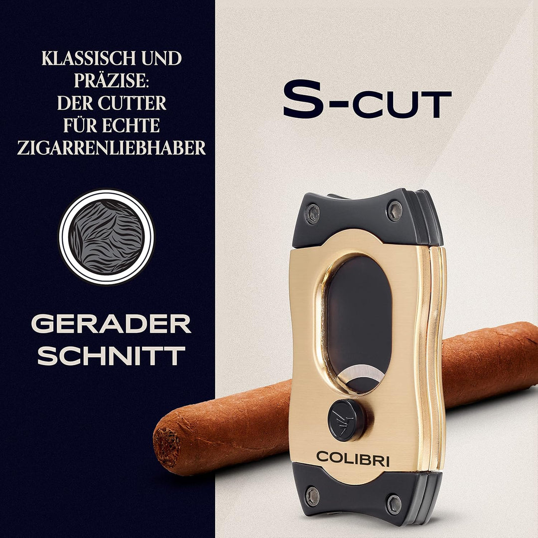 Colibri S-Cut Zigarrenschneider - Klassischer Gerader Schnitt - Bis zu 66 Ringmass Zigarren - Ergono
