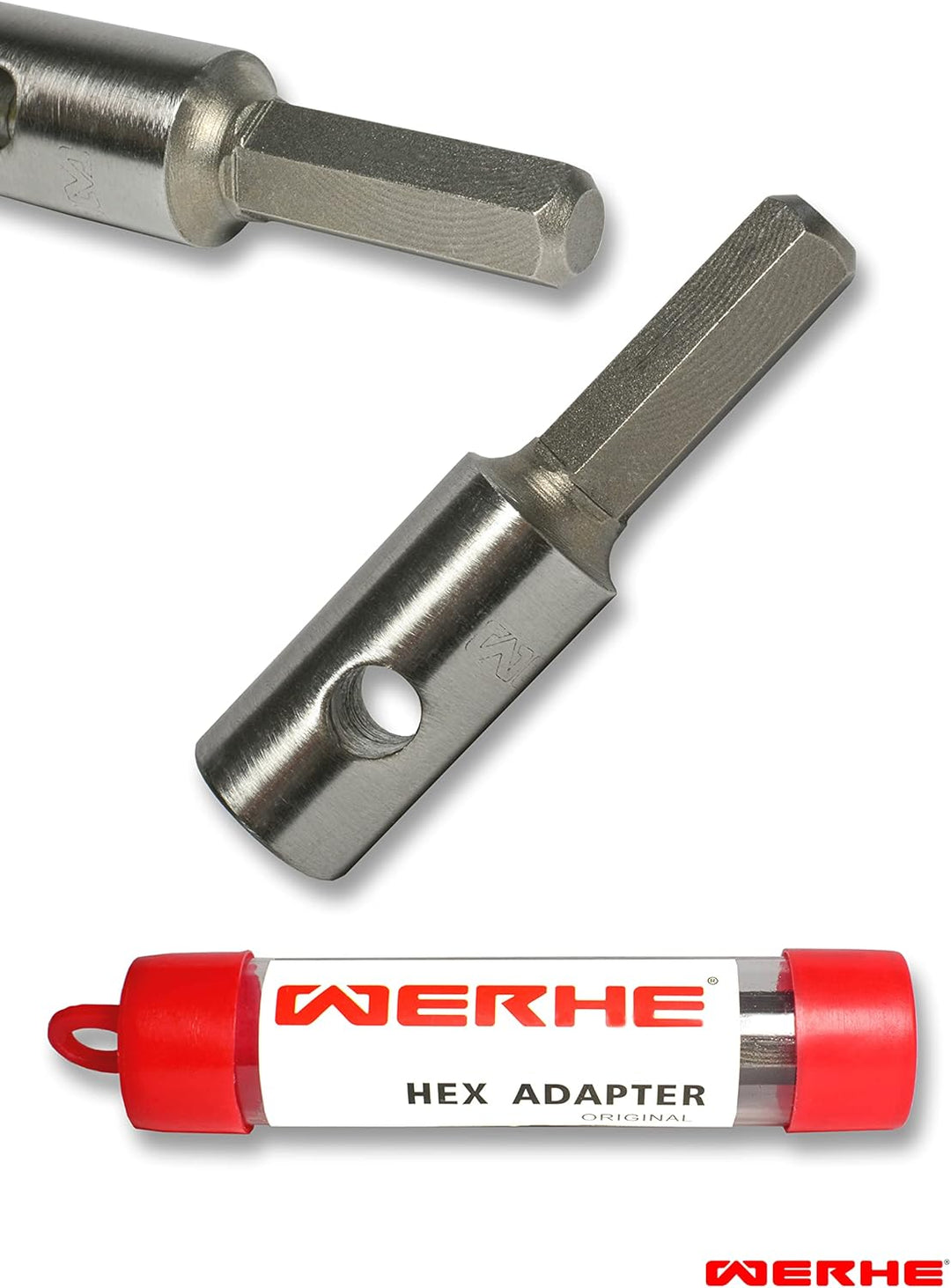 WERHE® Profi Bohrer VollStahl, Erdbohrer für bohrmaschine 60 mm Doppel-Welle extrem robust mit Hex A