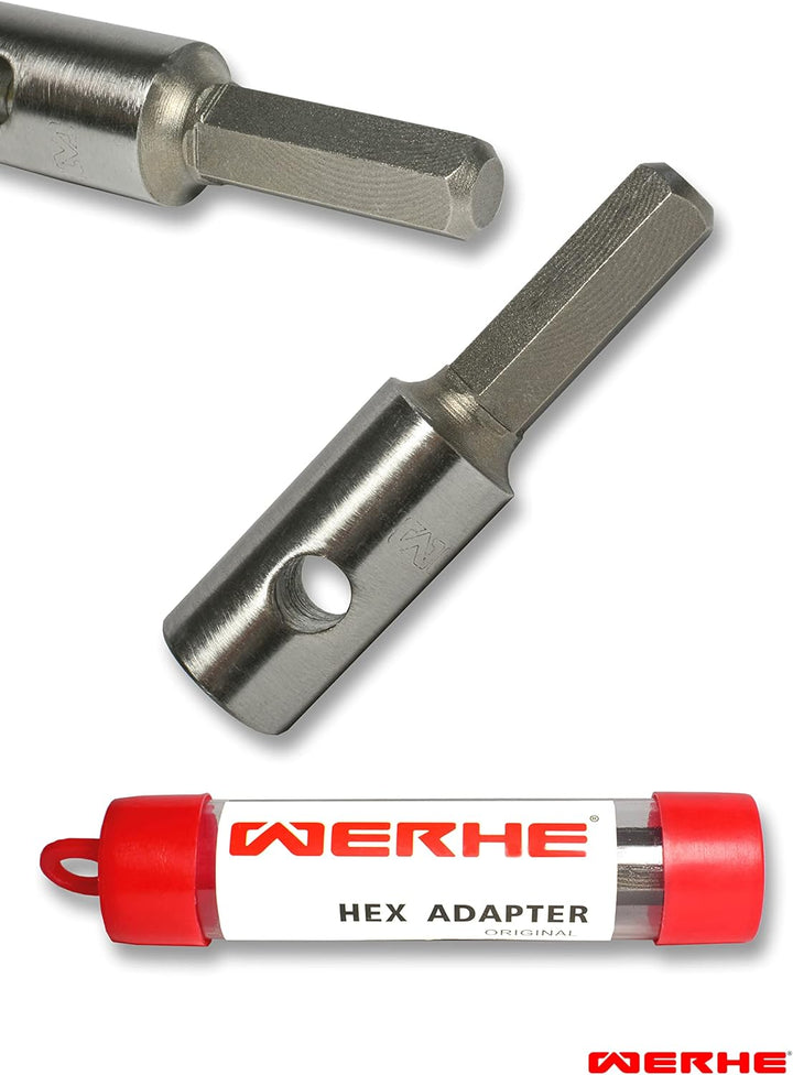 WERHE® Profi Bohrer VollStahl, Erdbohrer für bohrmaschine 60 mm Doppel-Welle extrem robust mit Hex A