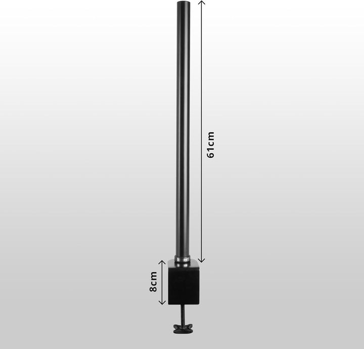 Duronic DM35POLE BK 61 cm Stange | Erweiterung für Monitorhalterung | Grosse Tischklemme mit Einer K