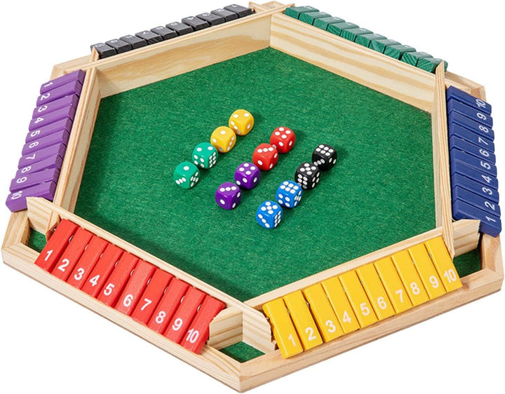 Shut The Box Spiel, Holz Shut The Box Spiel Für 6 Spieler, Klassisches Würfelspiel Aus Holz Für Erwa