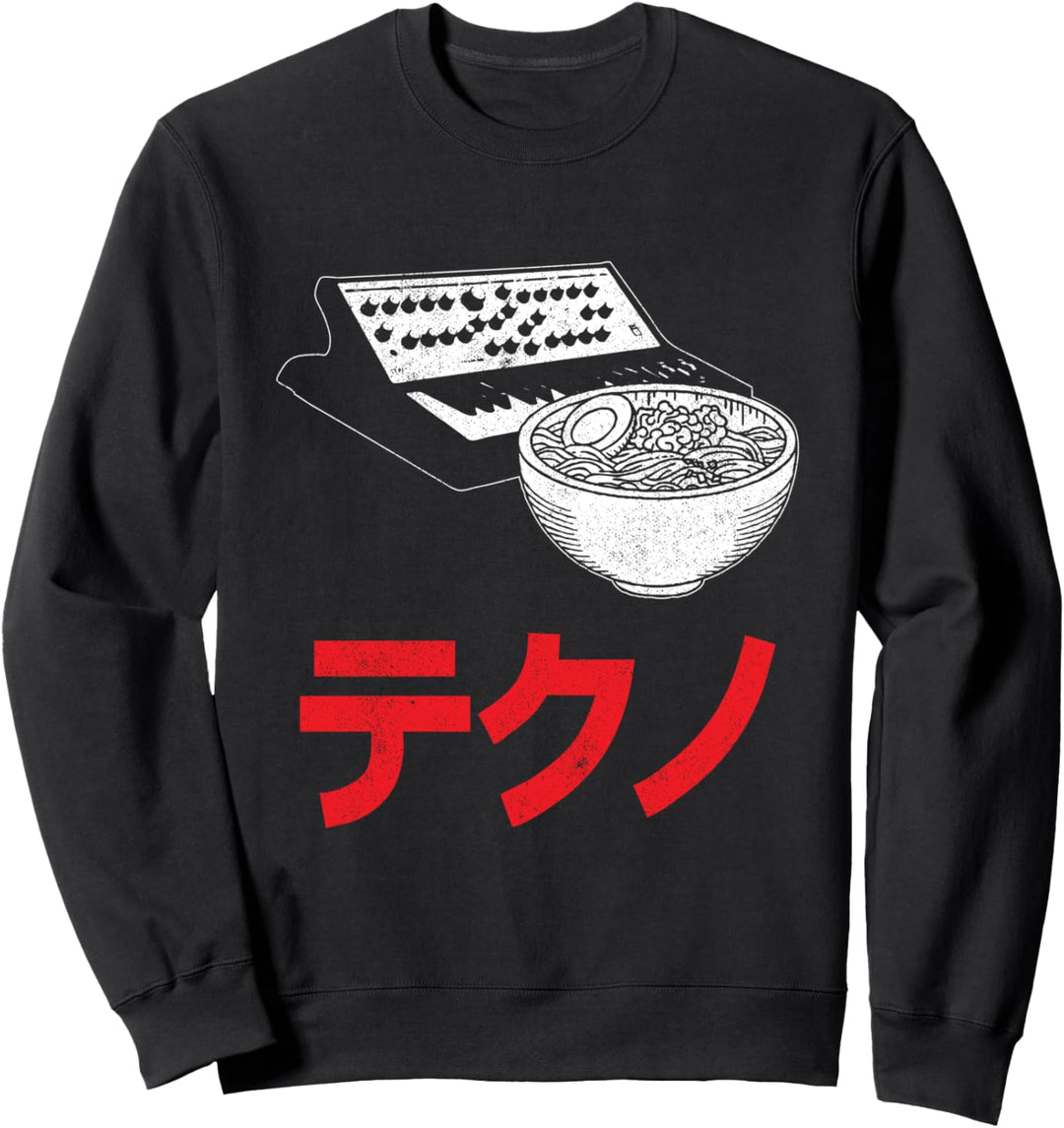 Retro Acid Techno Synth Synthesizer Japan Ramen Suppe Sweatshirt