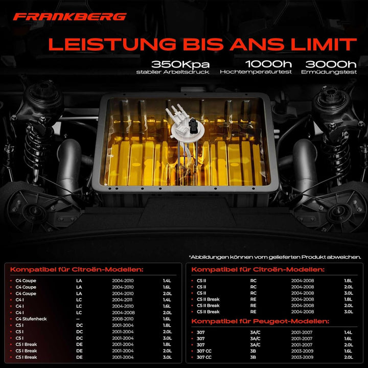 Kraftstoffpumpe Benzinpumpe für 307 3A/C 307 CC 3B C4 LA_, LC_ C5 RC_, RE_ DC_, DE_ C5 II RC_, RE_ 1