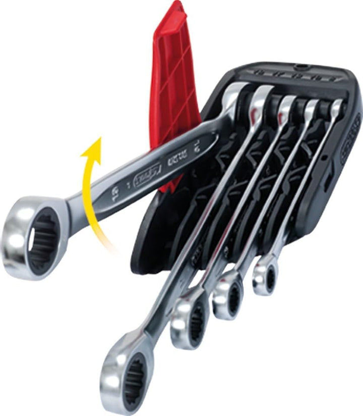 KS Tools 503.5905 DUO GEAR Ringmaulschlüssel-Satz,Maul-Ratschenfunktion,5-tlg., umschaltbar