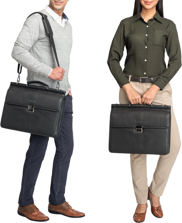 STILORD 'Stephan' Laptoptasche 15,6 Zoll Herren Leder Businesstasche Office Bag Umhängetasche Leder-