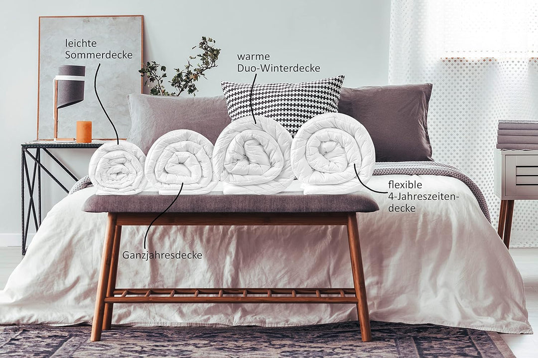 sleepling 191125 2er Set Basic 100 Ganzjahresbettdecke, medium Übergangsdecke, Made in EU,10