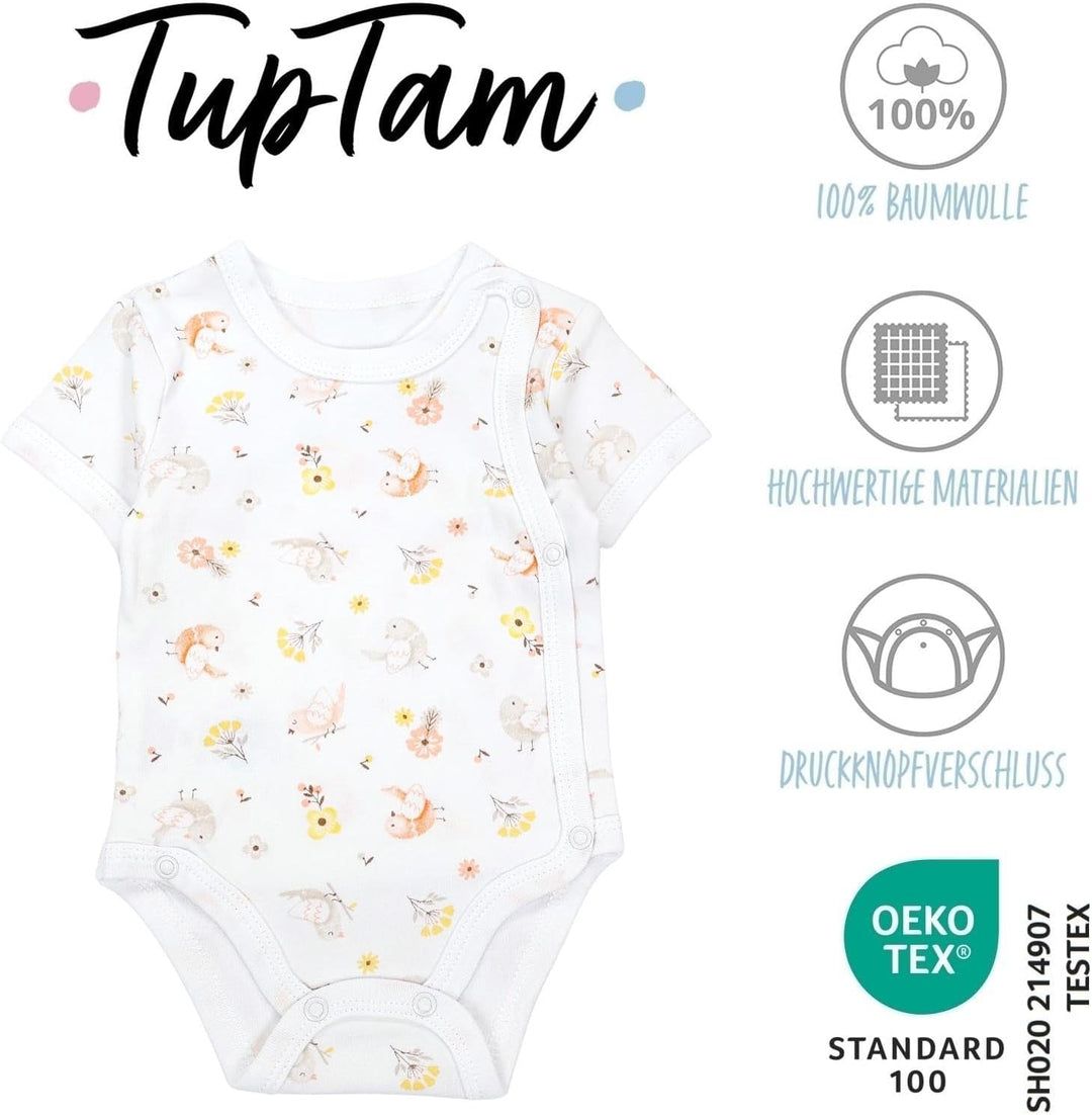 TupTam Baby Body Kurzarm 5er Pack – Wickelbody Body Baby aus Baumwolle für Jungen und Mädchen 50 Pin
