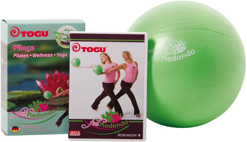 Togu Pilates Ball Redondo Ball 26cm grün Feel Redondo inkl. Workout Fitness DVD