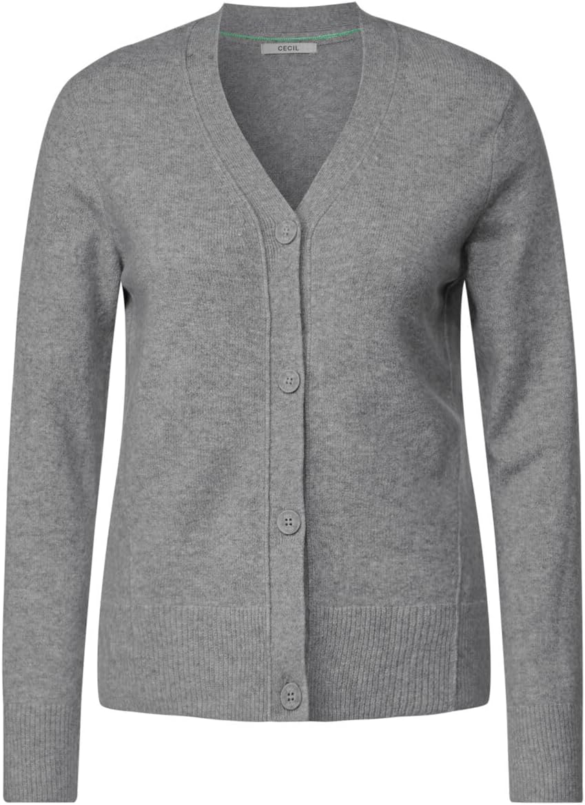 Cecil Damen Strickjacke L Mineral Grey Melange, L Mineral Grey Melange
