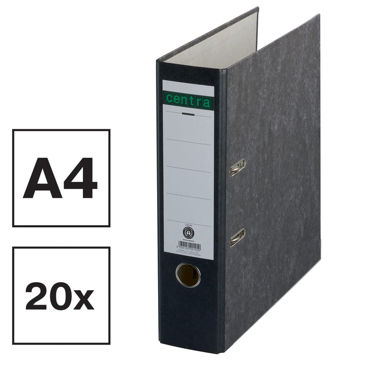 Centra Standard-Ordner, Wolkenmarmor, 20er Pack, Recycling, Blauer Engel, LGA Zertifikat, A4, 8 cm b