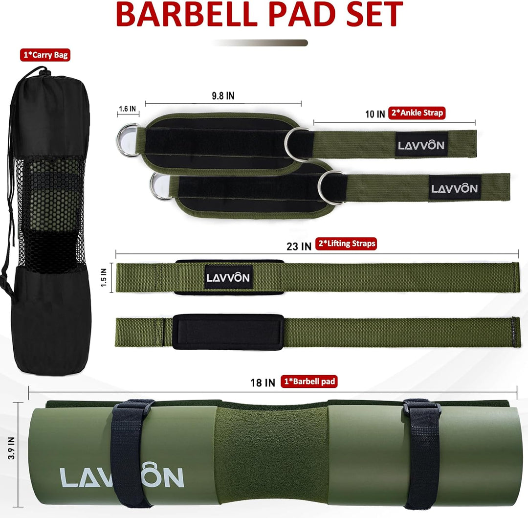 Langhantel Polster Set - Hip Thrust Pad Polster für Langhantelstange - Hantel Nackenpolster, Polster