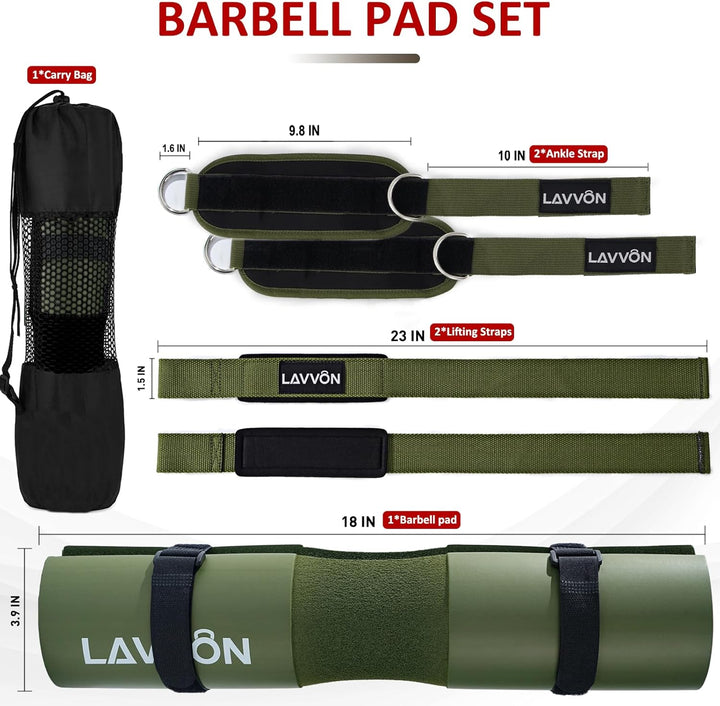 Langhantel Polster Set - Hip Thrust Pad Polster für Langhantelstange - Hantel Nackenpolster, Polster