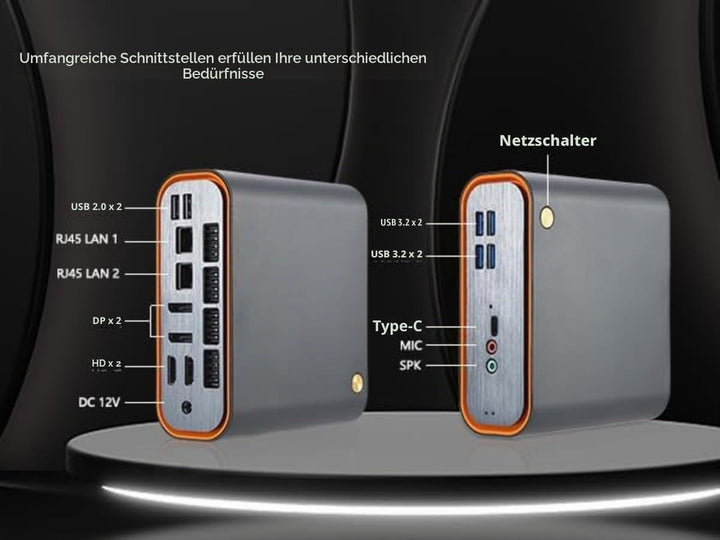 Mini PC, Intel 12th Gen CPU Core 1215U bis zu 4.40GHz 16GB DDR5 512GB M.2 SSD, 8K Vier Display Mini