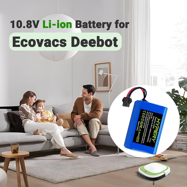 10.8V 4000mAh Ersatz Li-ion Akku für Ecovacs Deebot DA60-Darfon, ZJ1450, TCR360, D36A, D36B, D36C, D