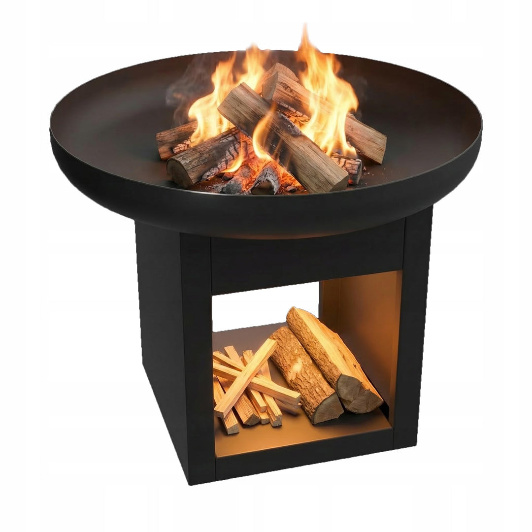 KRATKI Gartenfeuerschale FIRE Stahl Feuerstelle Gartenkamin | Feuerschale für Garten und Terrasse, r