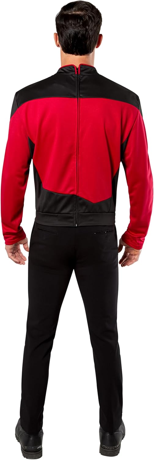 Deluxe Star Trek The next Generation Kostüm Uniform rot rote Trekkiuniform Trekki mit Rangabzeichen