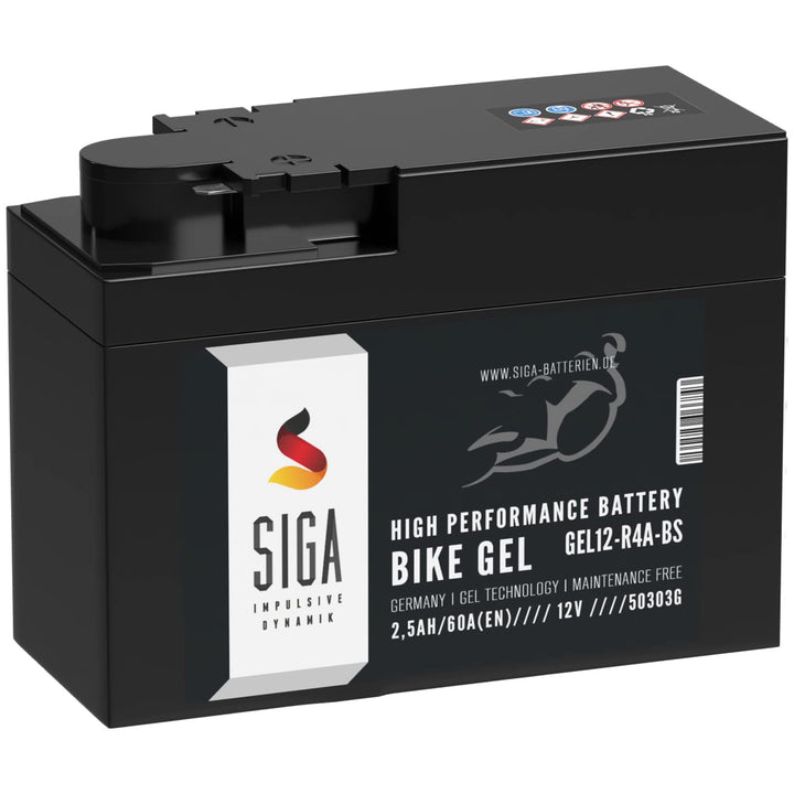 SIGA YTR4A-BS GEL Roller Batterie 12V 2,5Ah 60A/EN GEL12-R4A-BS GEL Batterie 12V Motorradbatterie en