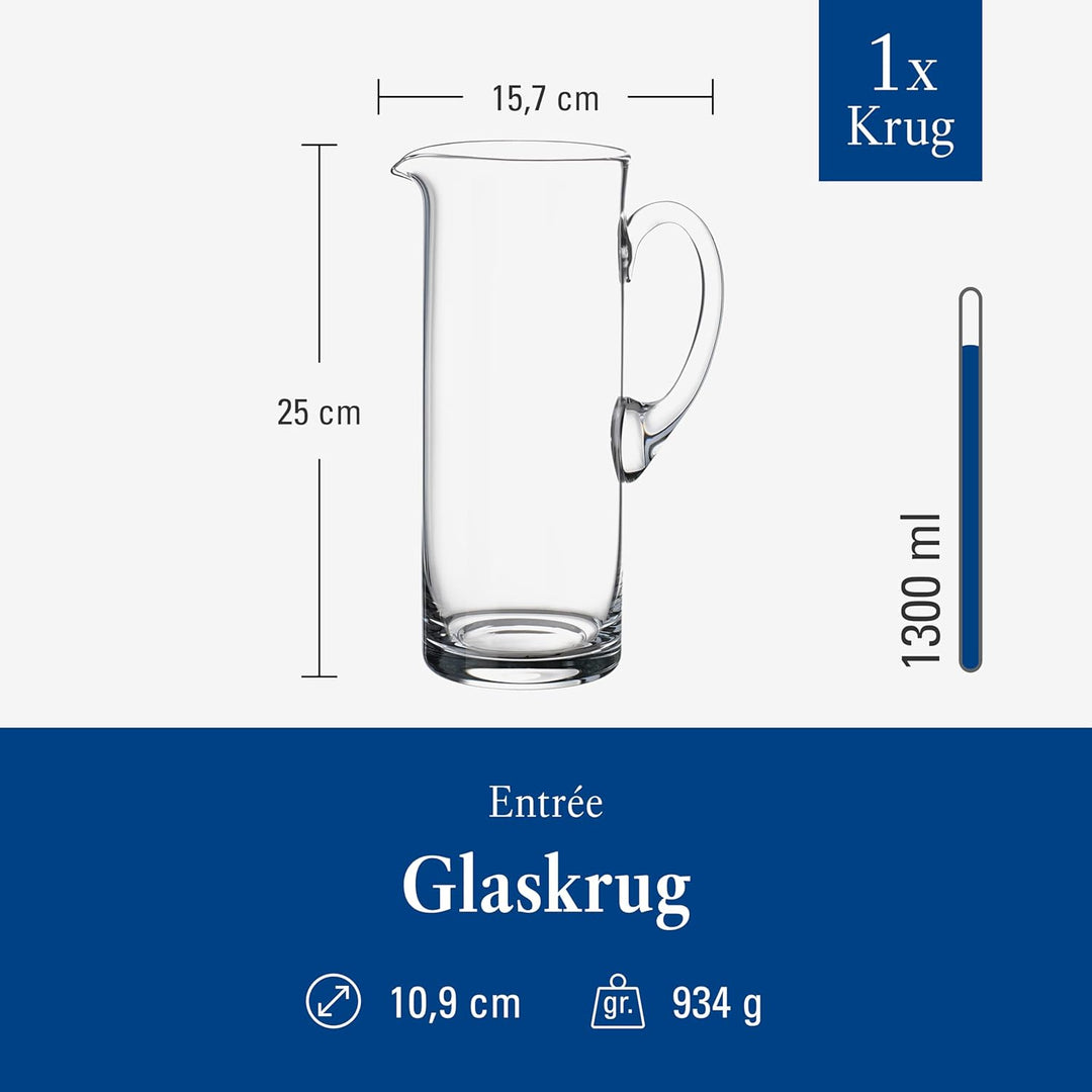 Villeroy und Boch Entrée Krug, 1,5 L, Kristallglas, Klar
