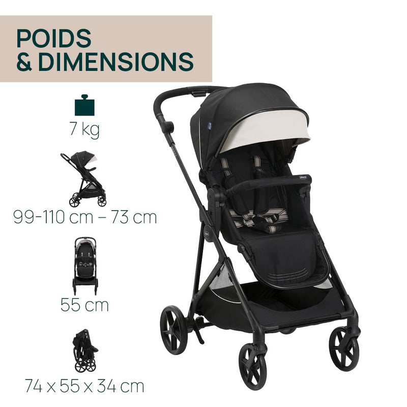 Chicco Kinderwagen Seety, Leicht und kompakt, von 0 Monaten bis 4 Jahren, bis 22 kg, faltbar, verste