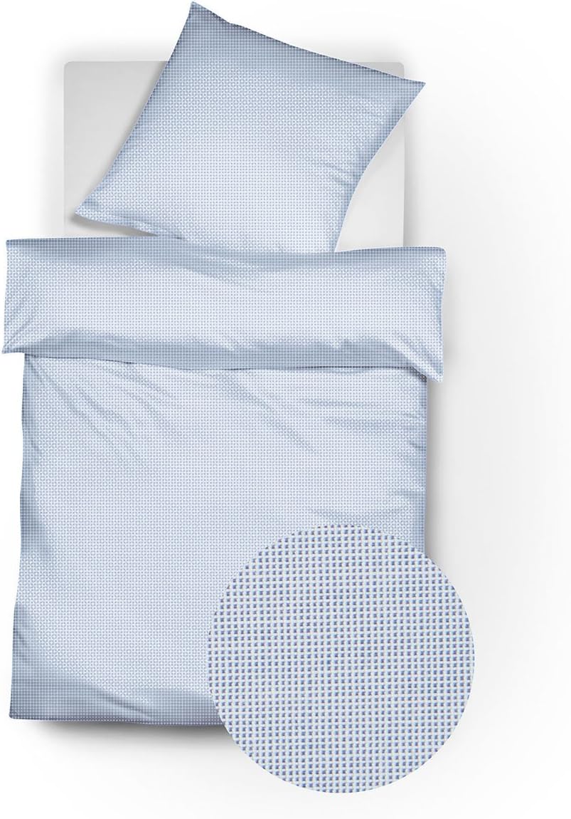 Fleuresse Porto Bettwäscheset, Buntgewebe, Denim, 135 x 200 cm Denim 38.0 x 28.0 x 5.0 cm, Denim 38.