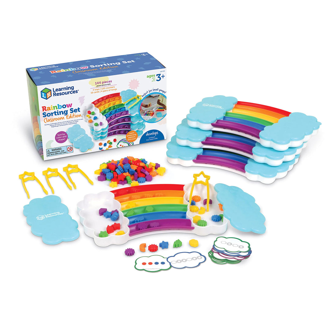 Learning Resources Regenbogen-Sortierset, Schulausgabe (4er-Set), Feinmotorisches Geschick, Sortiere